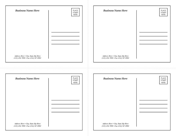 Postcard Template 1